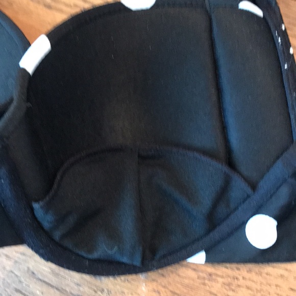 Just listed❤️Black polka dot bikini top w/ red trim on band to tie around neck - Picture 5 of 6